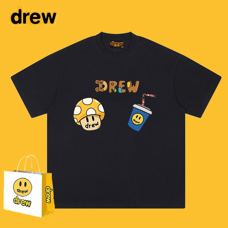 Drew T-shirts Mushroom Cola Print Loose
