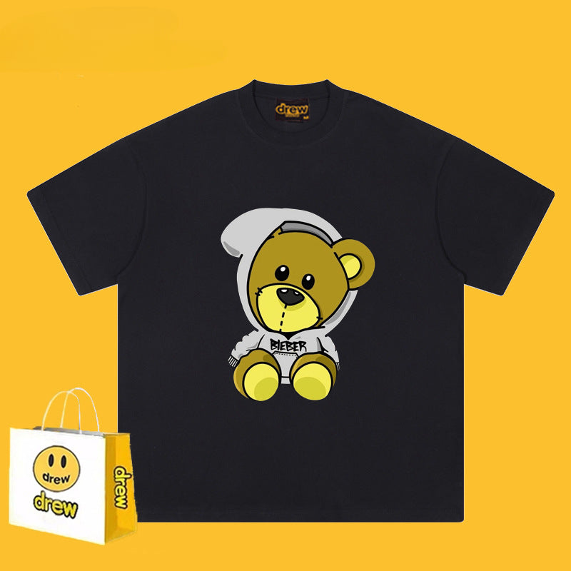 Drew T-shirts Cotton Short Sleeve Bear Print
