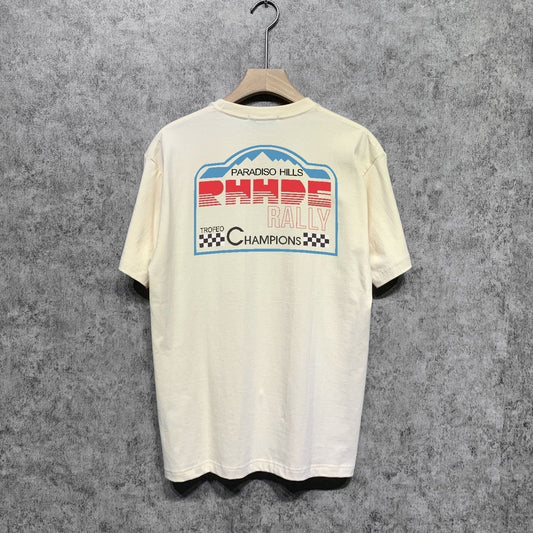 Rhude T-shirts Printed Trendy Pure Cotton