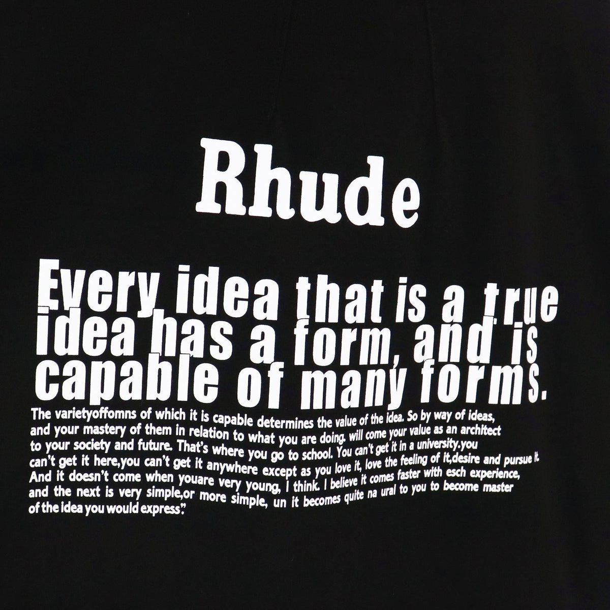 Rhude T-shirt Alphabet Slogan Printed Short Sleeve T-shirt