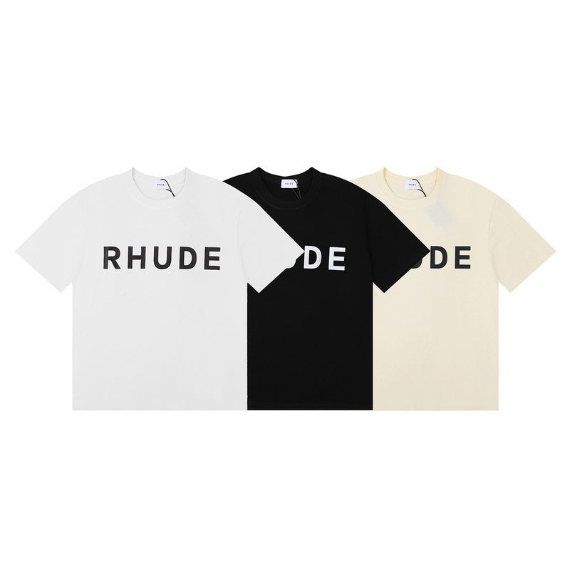 Rhude T-shirt Letter Logo Printed Short Sleeve T-shirt