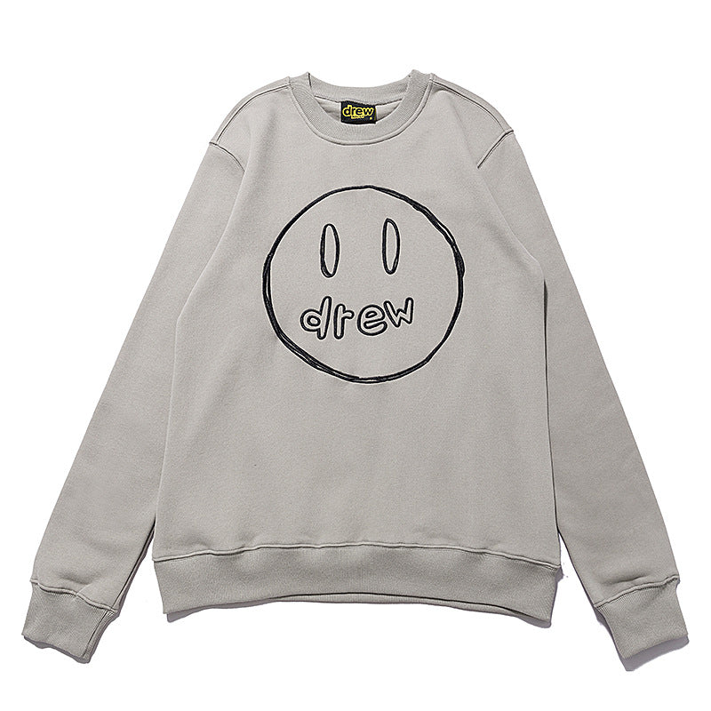 Drew House Sweatshirts Unisex Sketch Smiley Face Crew Neck Sweater