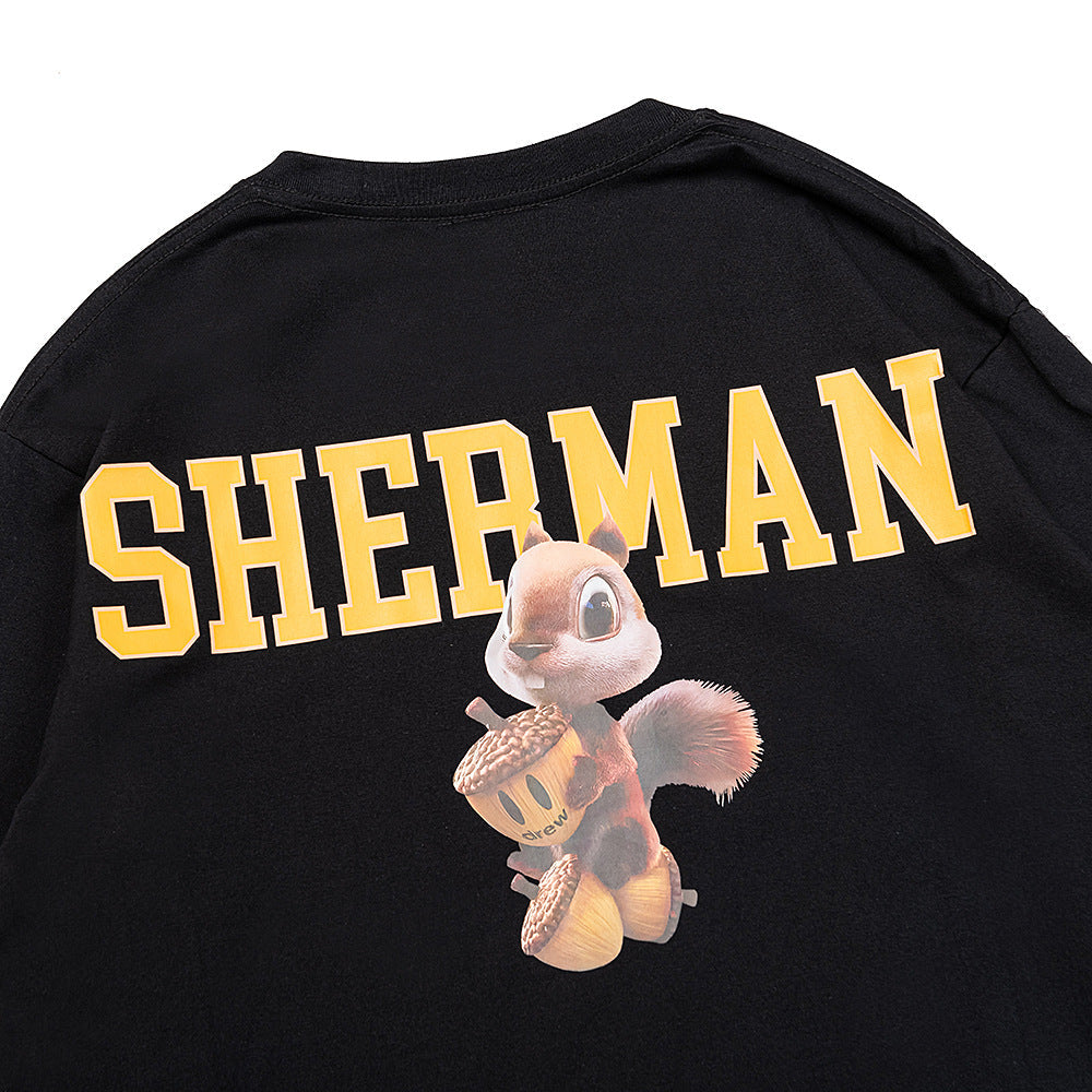 Drew House Sweatshirts Unisex Cartoon Squirrel Loose Crew Neck Sweater