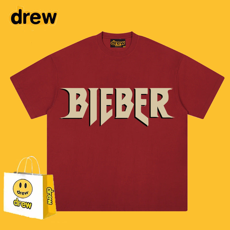 Drew T-shirts Loose Heavy Bieber