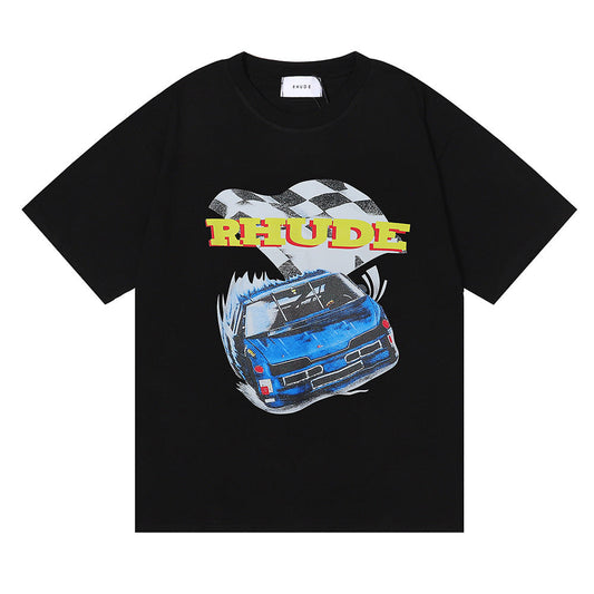 Rhude T-shirt Micro Label Alphabet Racing Print Short Sleeve T-shirt