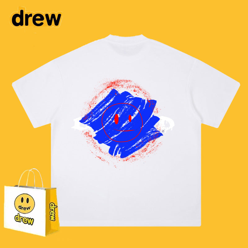 Drew T-shirts Graffiti Printing Short Sleeve