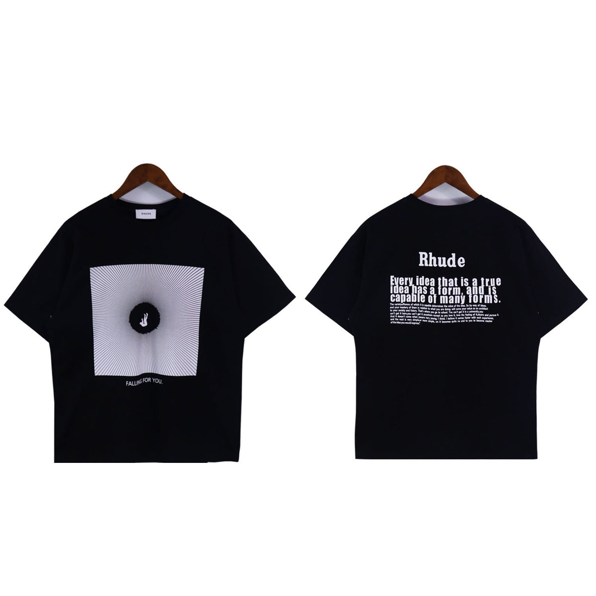 Rhude T-shirt Alphabet Slogan Printed Short Sleeve T-shirt