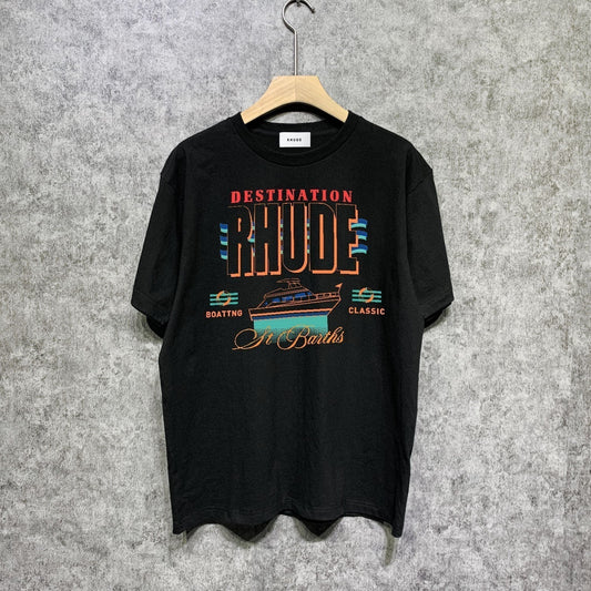 Rhude T-shirts Printed Trendy Pure Cotton