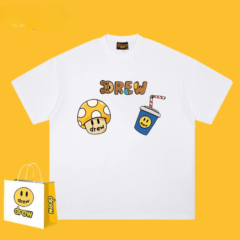 Drew T-shirts Mushroom Cola Print Loose